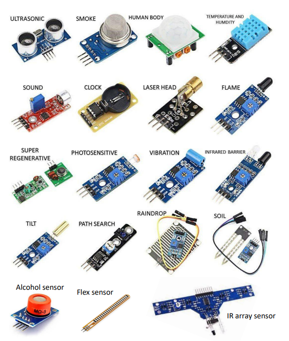 Sensors,LDR,IR,Ultrasonic,Diode,Led,Light